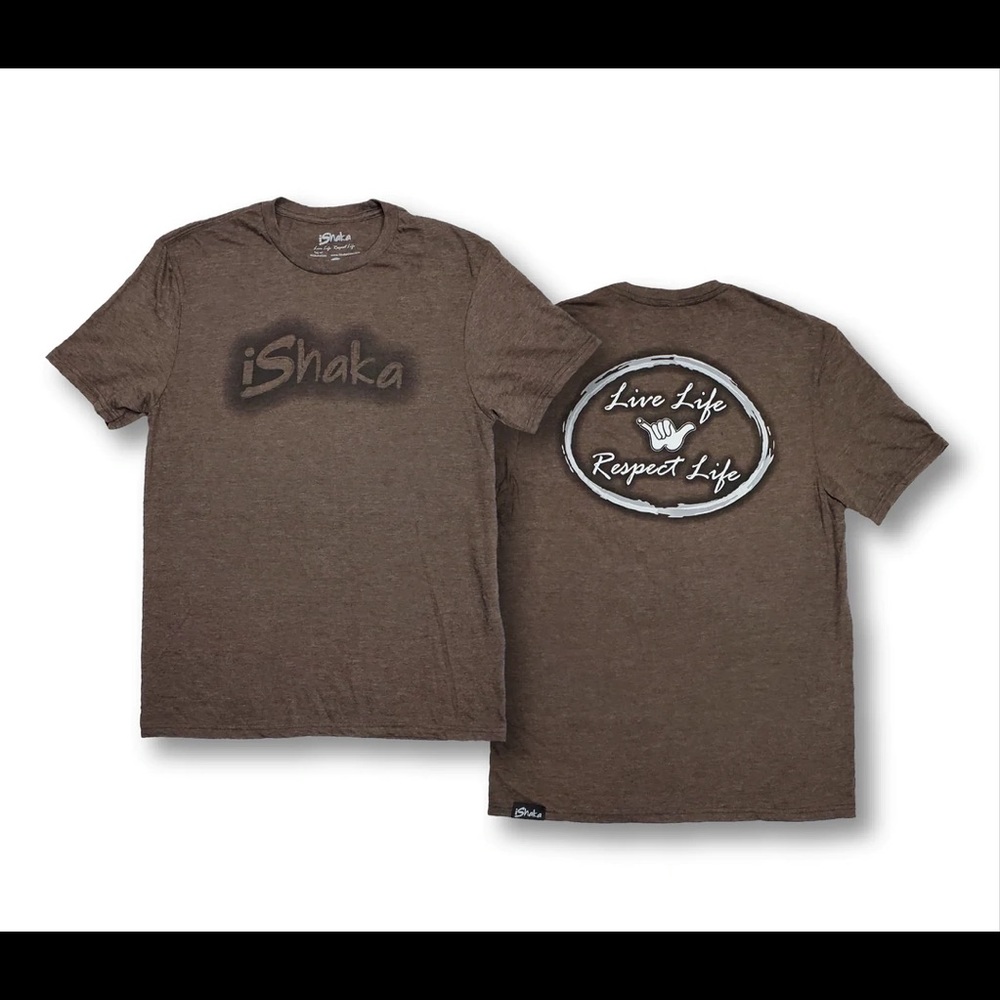 LIVE LIFE RESPECT LIFE T-SHIRT (BROWN)